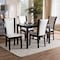 Baxton Studio Adley Modern 5-Piece Dark Brown Finished White Faux Leather Dining Set 142-8034-8026 - alternate 3